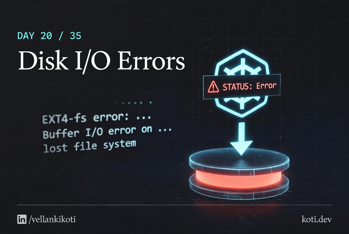 Kubernetes Disk I/O Errors: Pod Symptoms, Node Root Cause